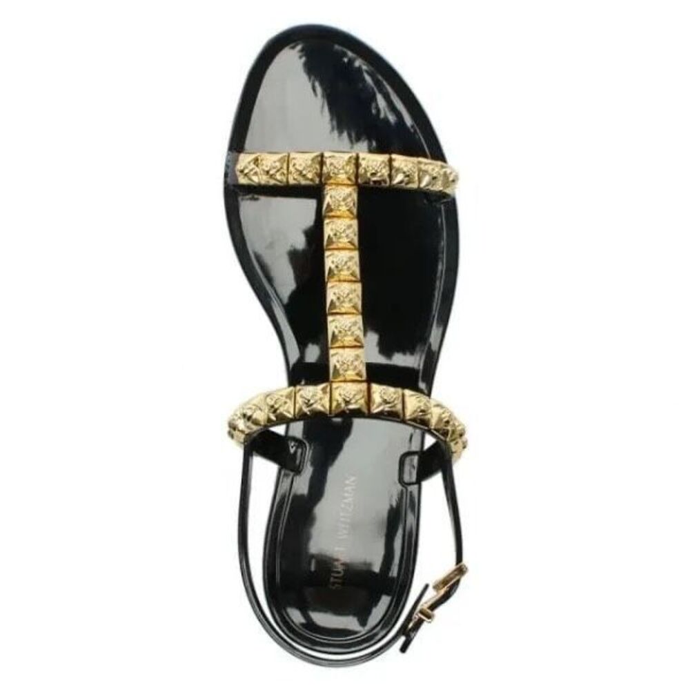 Stuart Weitzman Jelrose Black Jelly Sandals Black Patent Size‎ 7